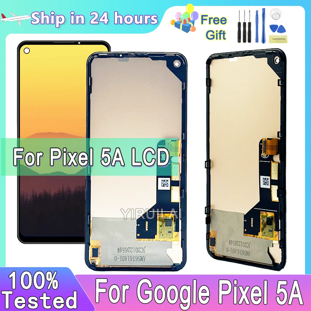 Фото 6,34 ''TFT для Google Pixel 5A протестировано для Google Pixel 5A 5G G1F8F G4S1M Замена преобразователя сенсорного экрана ЖК-дисплея в сборе №1