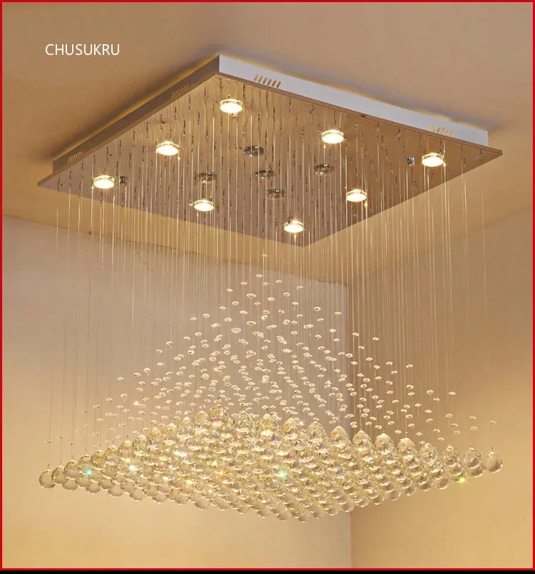 Современная волна K9 хрустальный подвесной проволочный шар квадратный