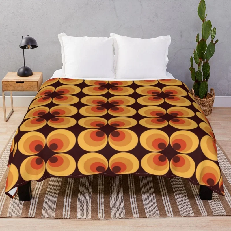 

Одеяло оранжевое в стиле ретро, легкий плед, толстое покрывало для кровати, дивана, лагеря