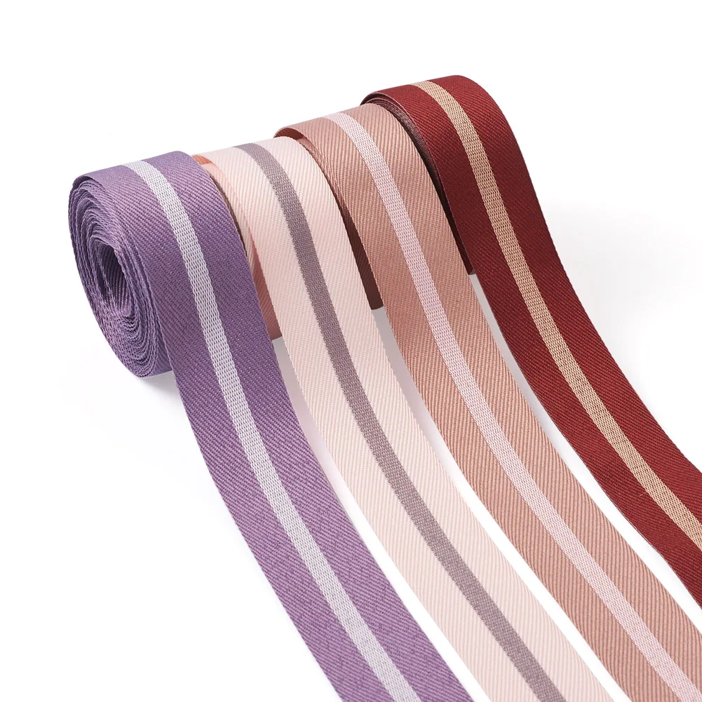 

20 Yards 27mm Polyester Ribbon Flat with Stripe Patterns For Knapsack Strapping Bags Crafts DIY Gifts Packaging Accessories