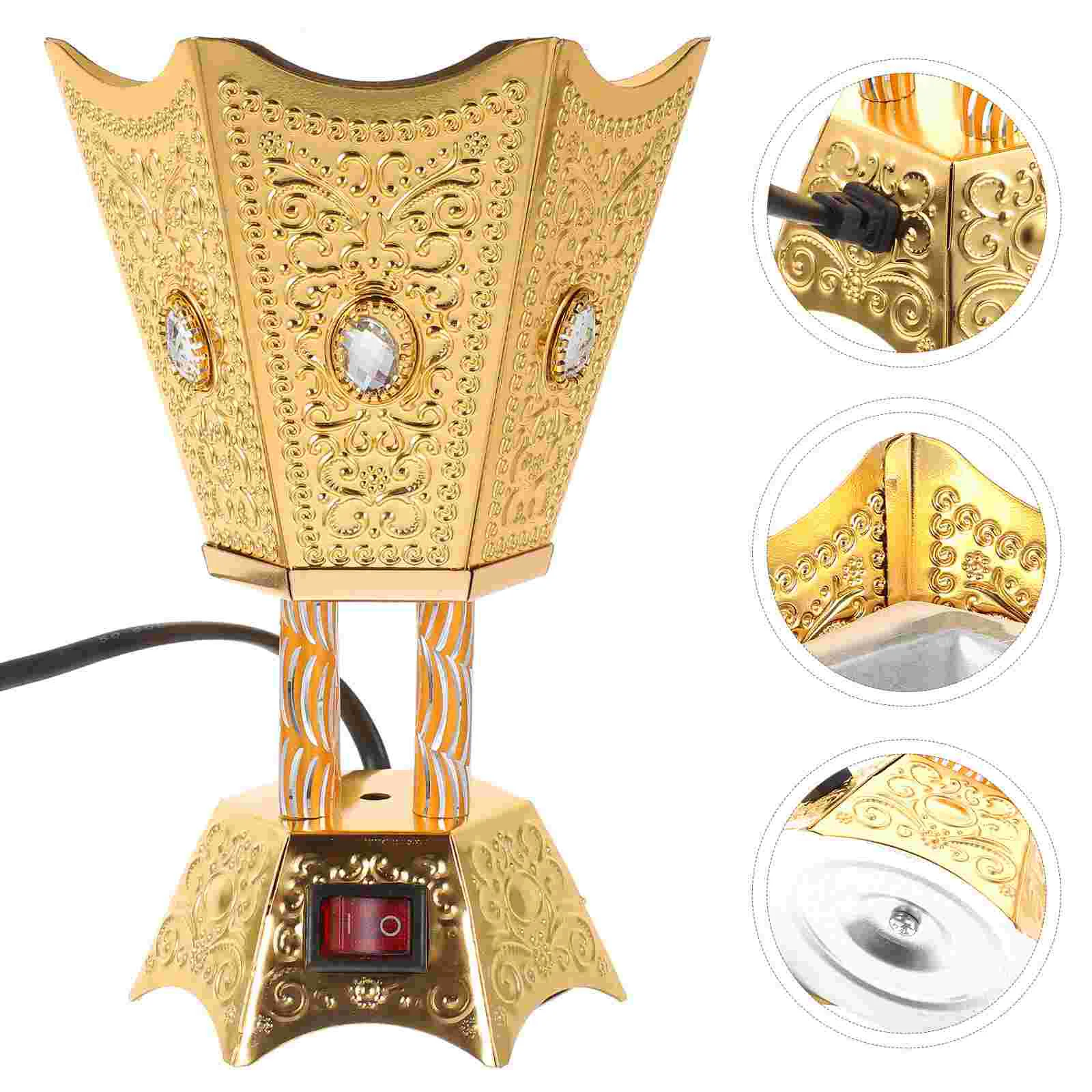 

Charcoal Plug-in Burner Arabic Decor Fengshui Holder Iron Aroma Bakhoor electric