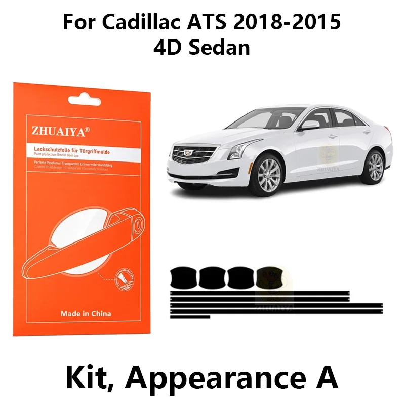 

Защитная пленка ZHUAIYA для красок дверной ручки, ТПУ PPF для Cadillac ATS 2018-2013 4D, автомобильные аксессуары