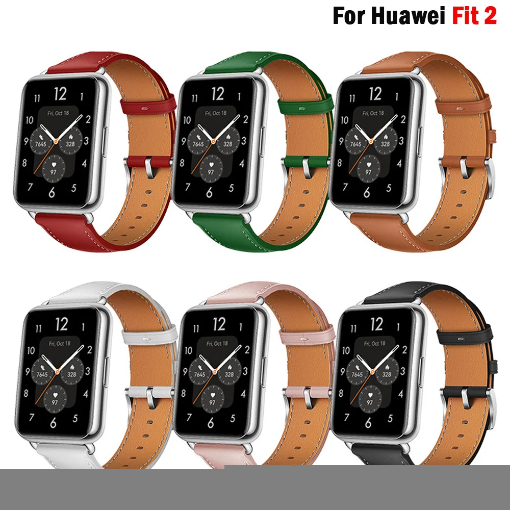 

Genuine Leather Strap For Huawei Watch Fit 2 Smartwatch Band Replacement Sport Wristband retro Bracelet Huawei Fit2 Accessories
