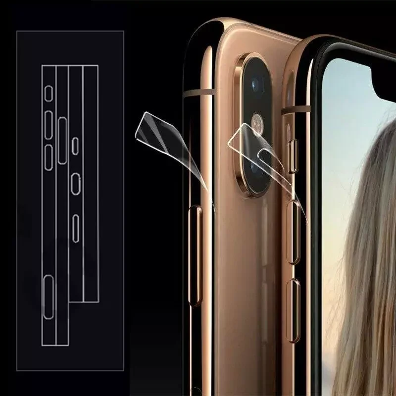 

For iPhone 12 11 Pro Max X XS 8 Plus Screen Protector Soft TPU Frame Side Film Transparent Anti-scratch Border Protection