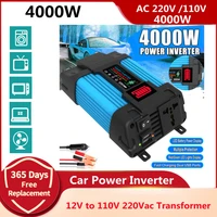 4000w car power inverter 12v to 110v 220vac transformer with usb ports car charger converter adapter solar inverter ci04