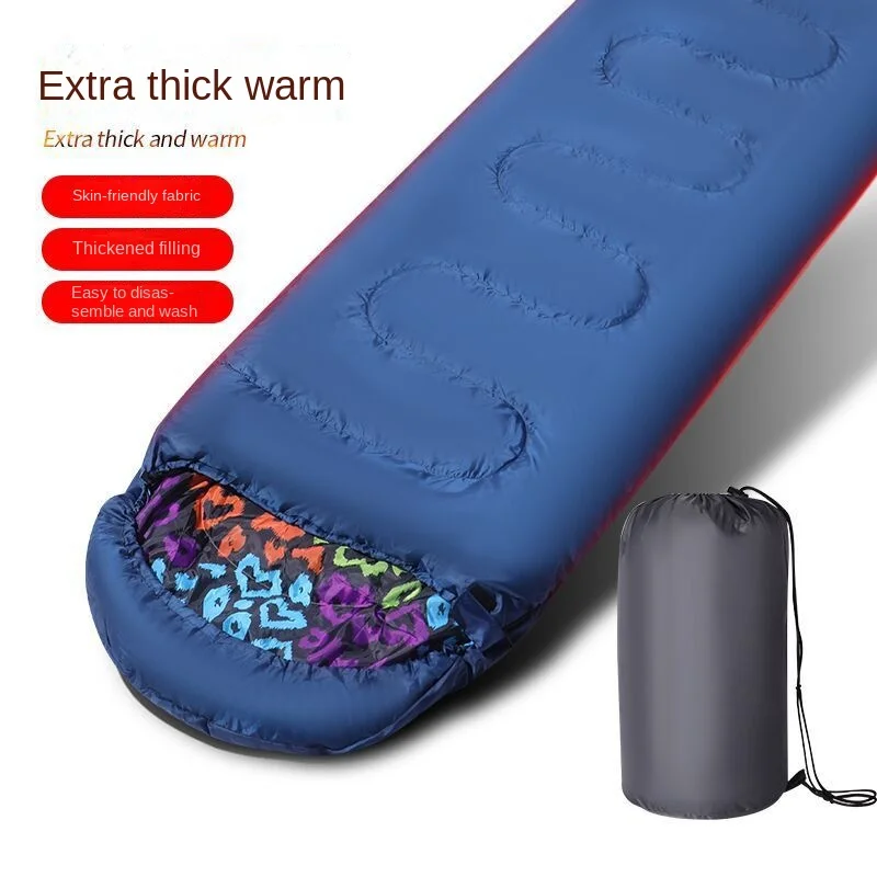 

Envelope Hooded Spring, Summer, Autumn Three Seasons Outdoor Travel Sleeping Bag Adult Camping Camping Train Sleeping Bag Single