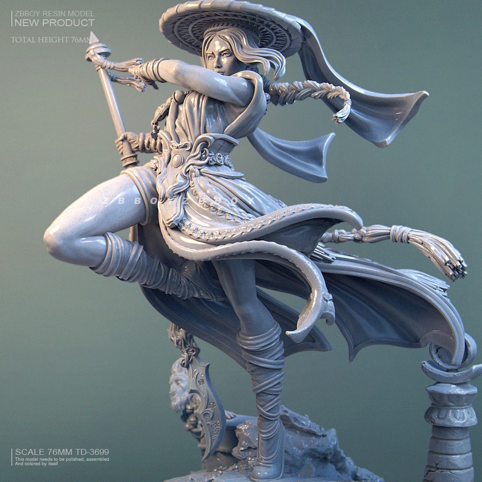 

76mm Resin model kits figure beauty colorless and self-assembled TD-3699
