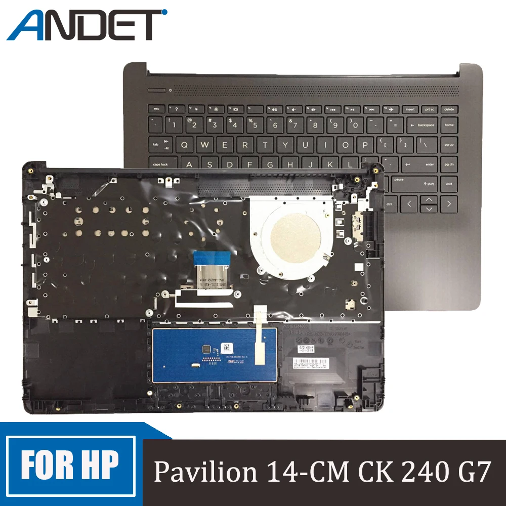

Новинка, оригинал, для HP Pavilion 14-CM 14-CK DG 240 245 G7, искусственная подставка для ноутбука, верхняя крышка с клавиатурой США, искусственная кожа для hp