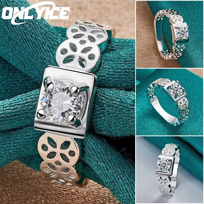 

Charm 925 Sterling Silver Noble Round AAAAA Zircon Ring For Women Size 7/8/9/10 Fashion Party Christmas Gifts Wedding Jewelry
