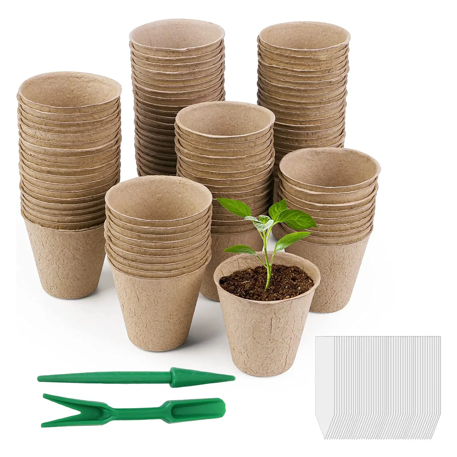 

50/100pcs Round Paper Peat Pots Biodegradable Nursery Pots Flower Vegetable Seedlings Nursery Cup Eco-Friendly Garden Supplies