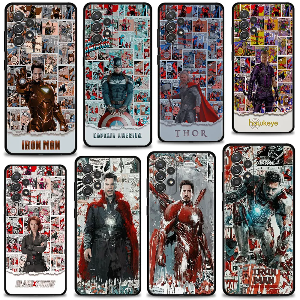 Чехол для Samsung Galaxy A12, A52, A51, A32, A21s, A71, A31, A32, A02s, A72, A22, комиксы Marvel, Арт, Железный человек, доктор, странный алый, ведьма Чехол для Samsung Galaxy A12, A52, A51, A32, A21s, A71, A31, A32, A02s, A72, A22, комиксы Marvel, Арт, Железный человек, доктор, странный алый, ведьма