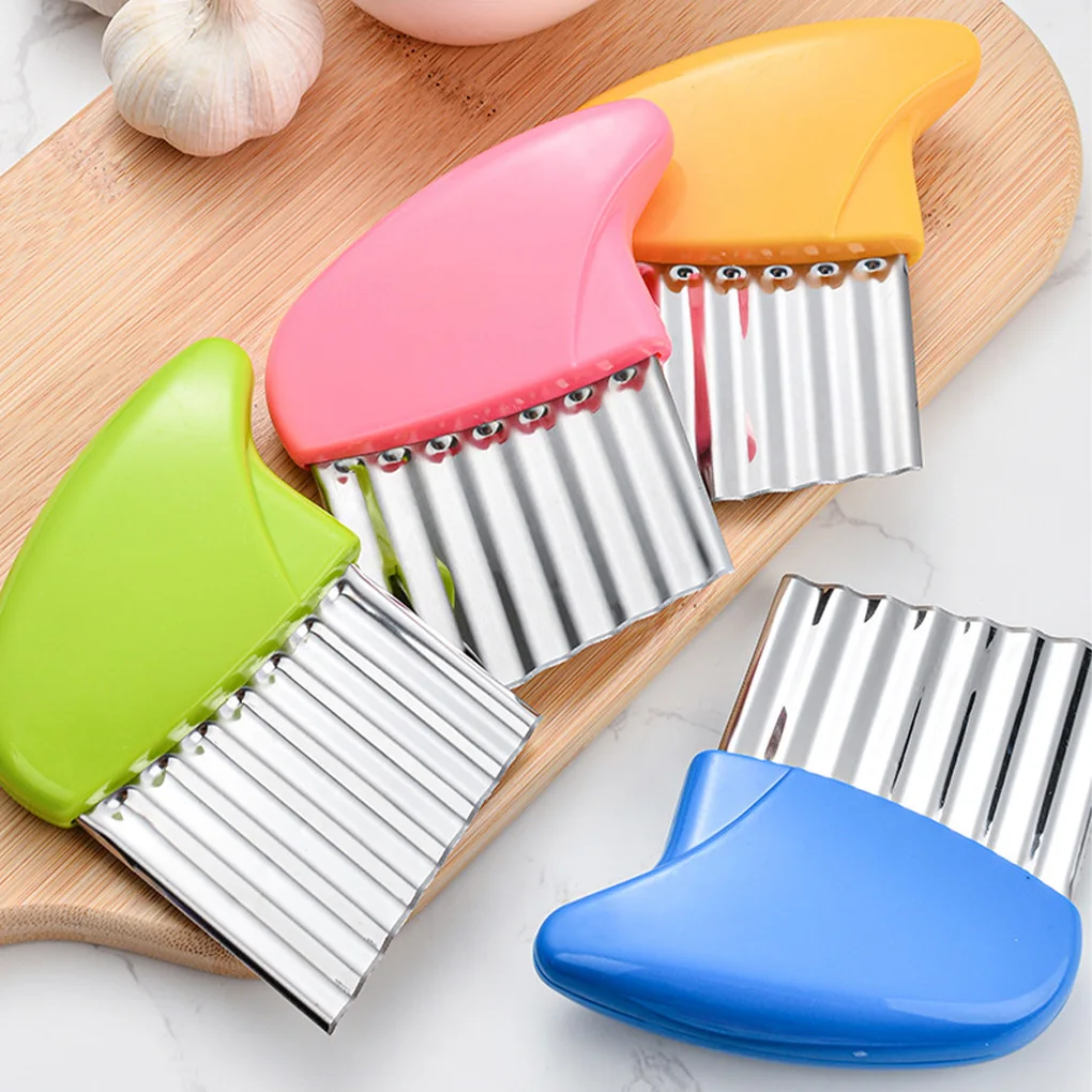 Potato Chip Slicer Wave Dough Fruit Fries Maker Chopper Stainless Steel Chopping Polished Non-stick Slicing  Green
