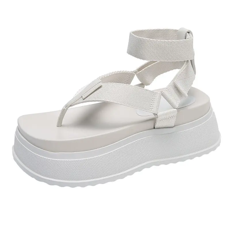 

Сандалии на платформе с крючком, брендовые гладиаторские босоножки на толстой подошве, пляжная обувь с ремешком с застежкой для женщин