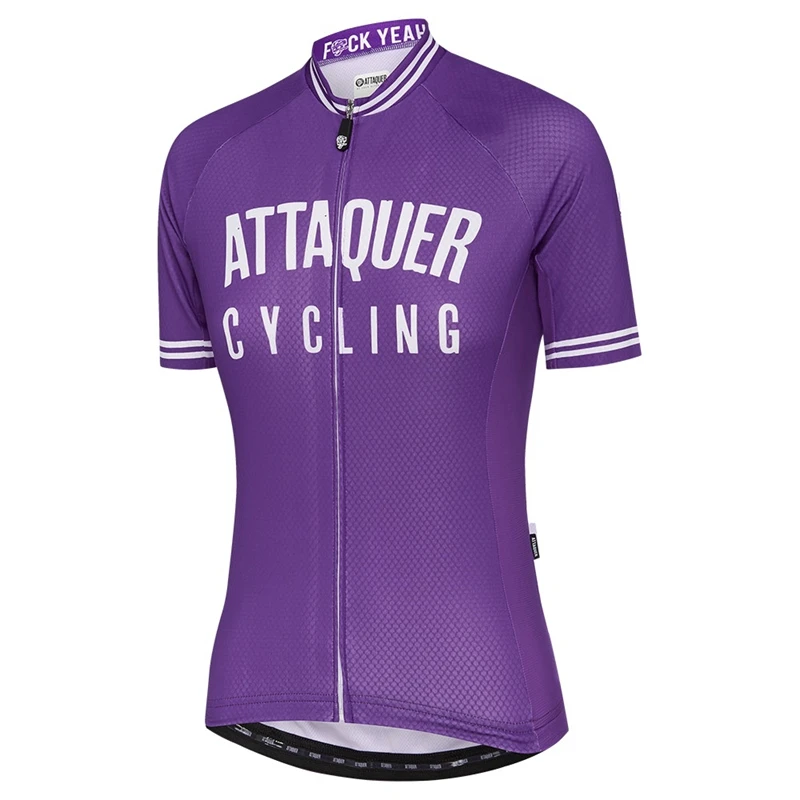 

Attaquer Womens All Day Race Cycling Jersey Purple Short Sleeve Riding Wear Blusas Mujer De Moda Maillot Ciclismo MTB Shirt