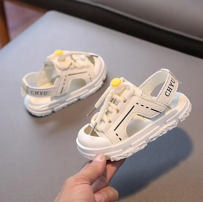 

Boys Sandalies Children's Sandals Boys Stitching Simple Soft Bottom Sandals Girls Baby Beach Shoes Tide 2022 Summer New