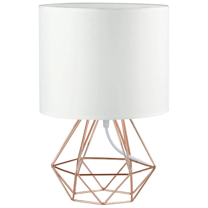 

Decorative Retro Geometric Table Lamp Drum Shade Bedside Home Lighting Light For Bedroom Living Study Room Lamp EU Plug