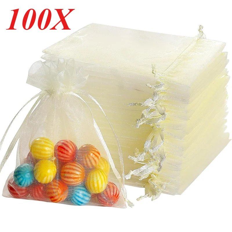 

Мешочки из органзы молочно-белые 100 шт