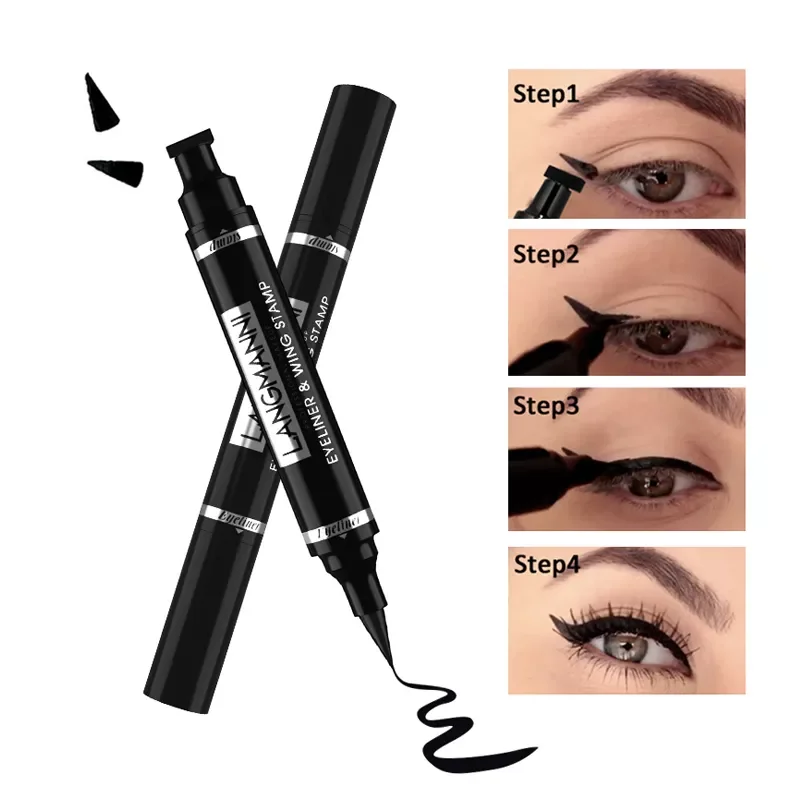 

2022NEW Liquid Eyeliner Makeup Pen Waterproof Black Double-headed Makeup Stamp Eyeliner Seal Eyeliner Comstic TSLM2
