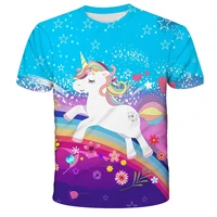 new style 3d unicorn print t shirts girls tops clothes kids cartoon clothes casual comfortable cute unicorn girls t shirts