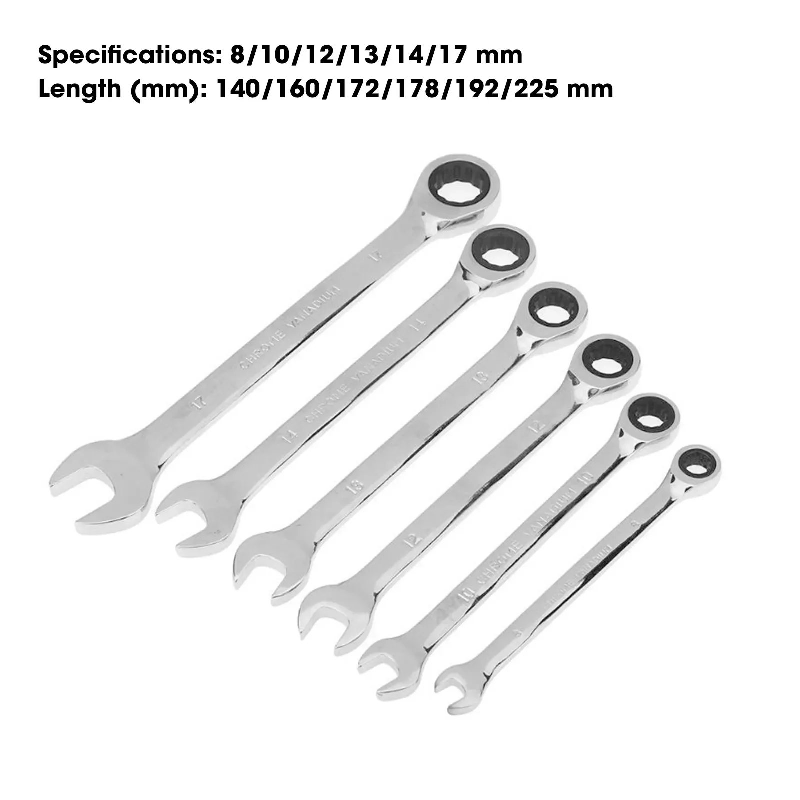 6pcs Ratchet Wrench Fixed Head Wrench Set Hand Tools