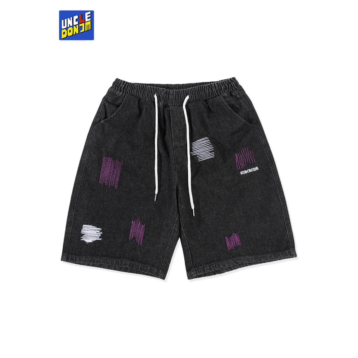 

UNCLEDONJM Vintage streetwear pants summer URBAN cargo shorts korean fashion denim shorts for men summer