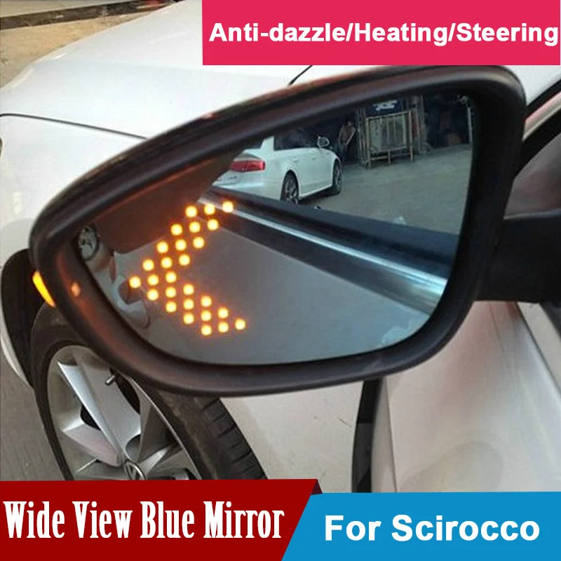 2 шт., широкоугольные светодиодные очки для зеркала заднего вида Volkswagen Scirocco 2009-2017