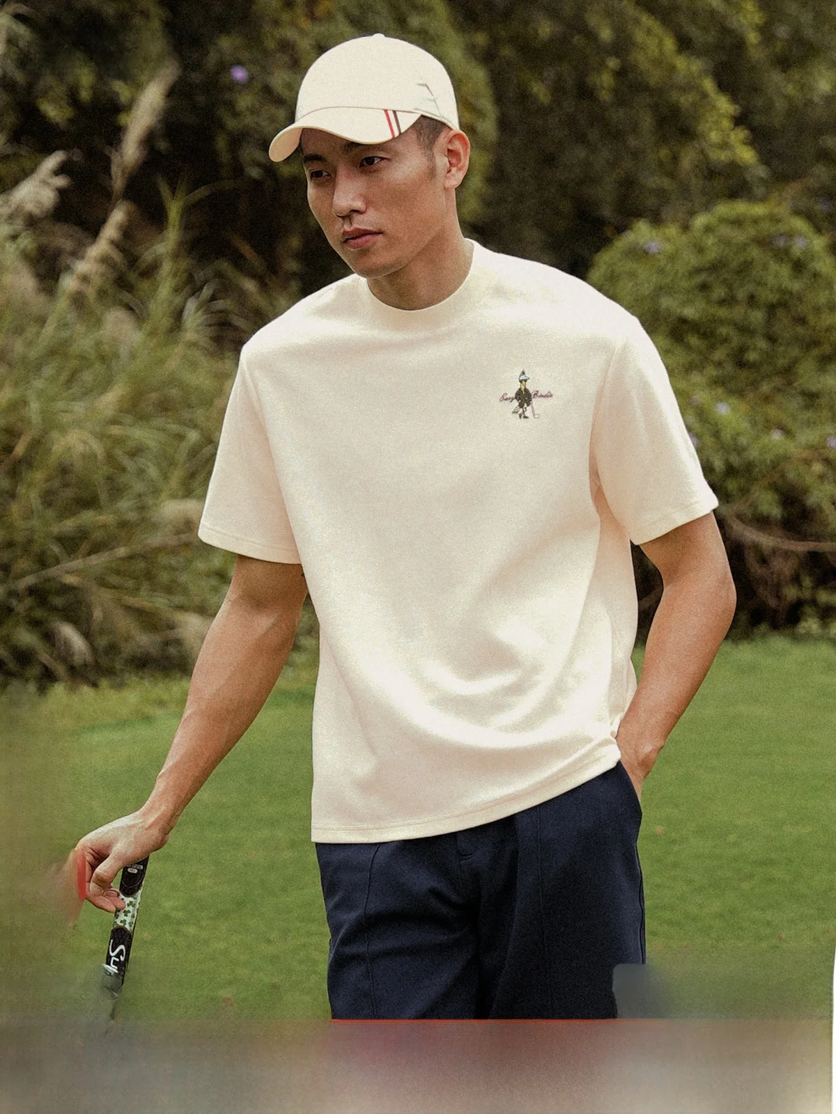 [Серрия Golf] Свободная футболка Skaro с круглым вырезом и короткими рукавами мужской