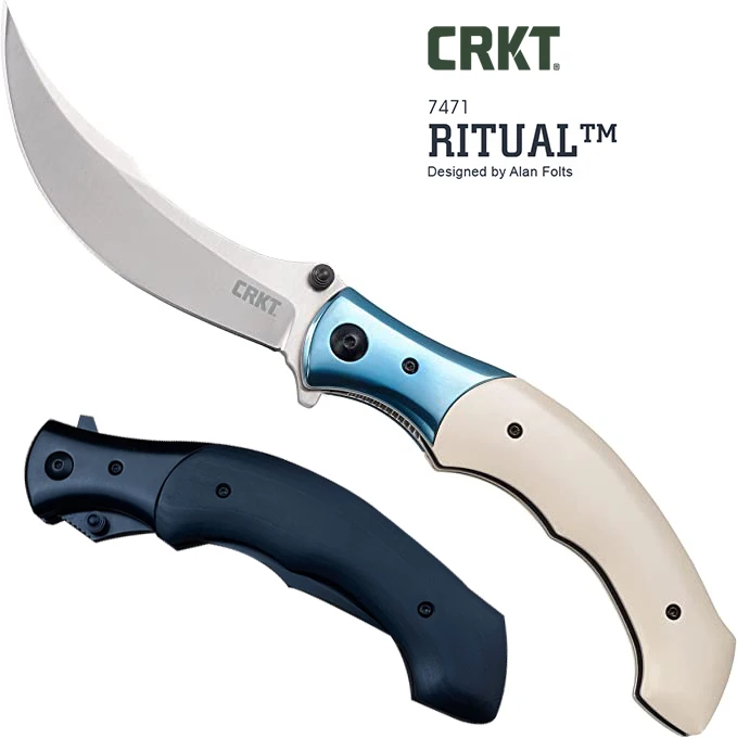 

CRKT 7471 Alan Folts Ritual Folding Pocket Knife 8Cr13Mov Satin Persian Blade, Resin or Wooden Handles Tactical Hunting Knives