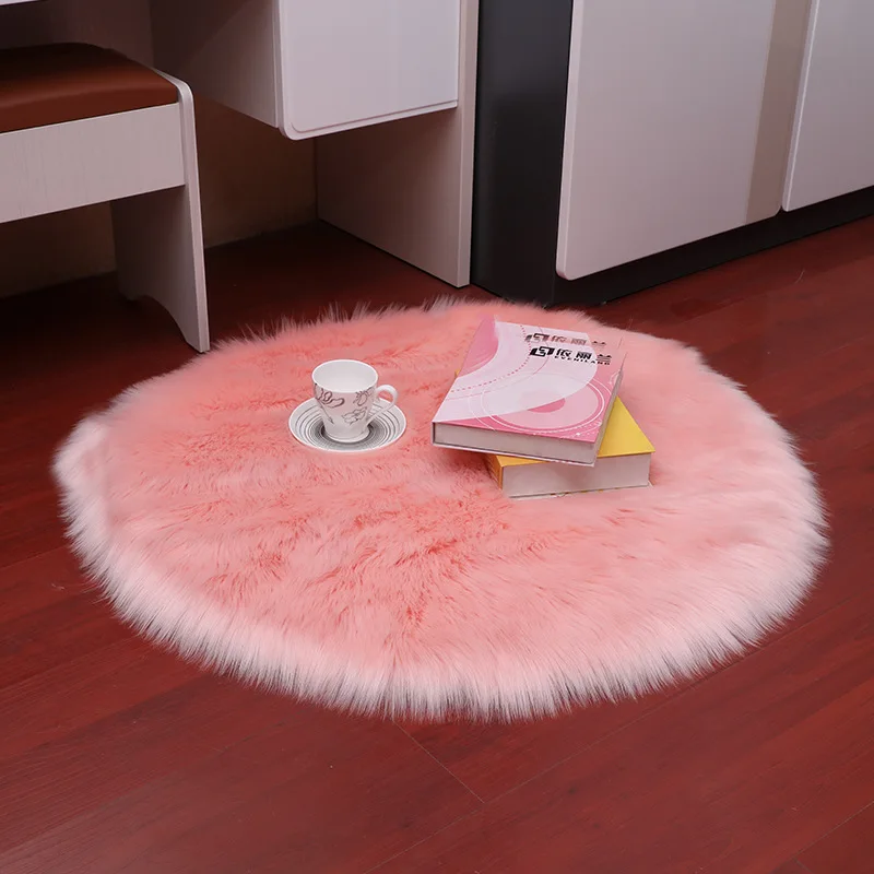 30*30CM Artificial Sheepskin Rug Chair Cover Bedroom Mat Artificial Wool Warm Hairy Carpet Seat Textil Fur Area Rugs images - 6