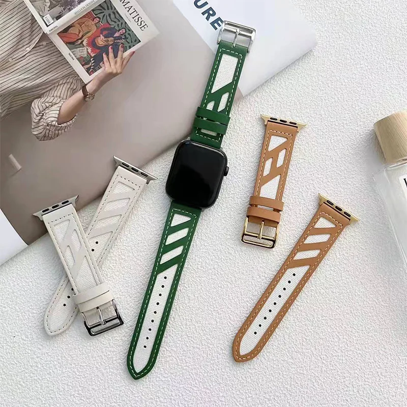 

Cowhide Strap For Apple Watch Band Series7 6 5 4 3 SE iWatch 41mm 45mm 40mm 44mm 42mm 38mm Wrist Belt