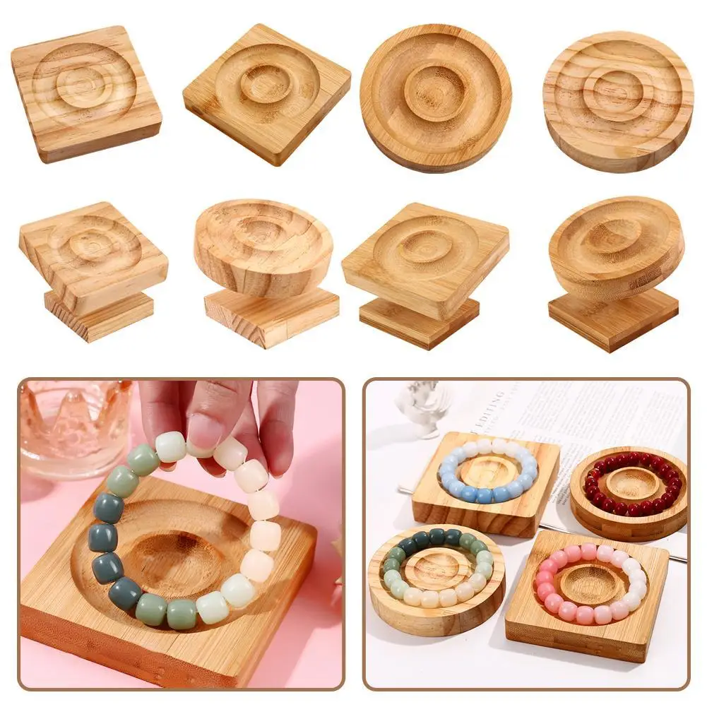 

Solid Wood Jewelry Tray Designer Bracelates Rings Holder Display Plate Case Crafts Gifts Organizer Beads Showcase Natural Board
