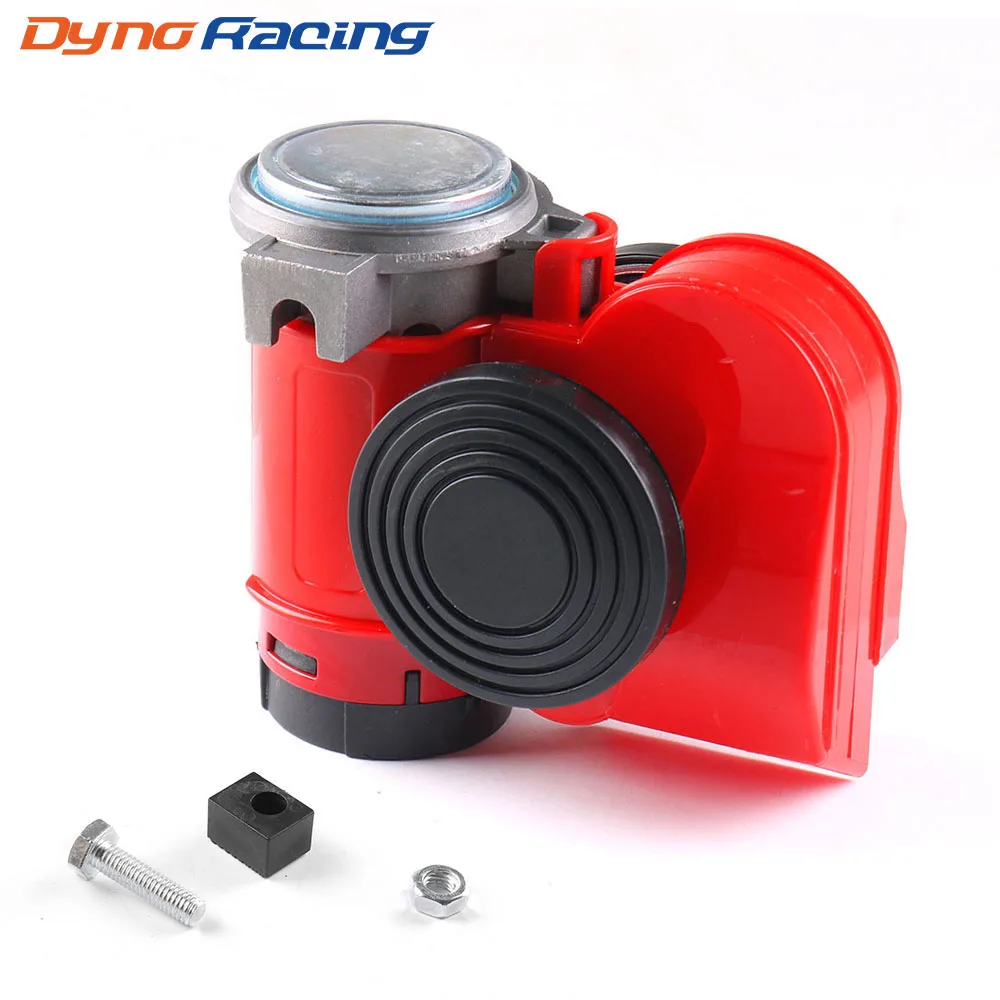 

12 В 115 дБ Компактный воздушный звуковой сигнал Red Snail Air Car Truck Многоцветные и Claxon Horns 450 Гц для автомобилей Транспортные средства Мотоцикл Лодка RV