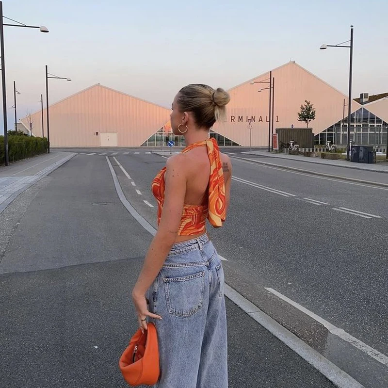 

y2k ladies vest casual wear corset top patch bow short top retro sexy camisole ladies halter party beach mini vest 90s