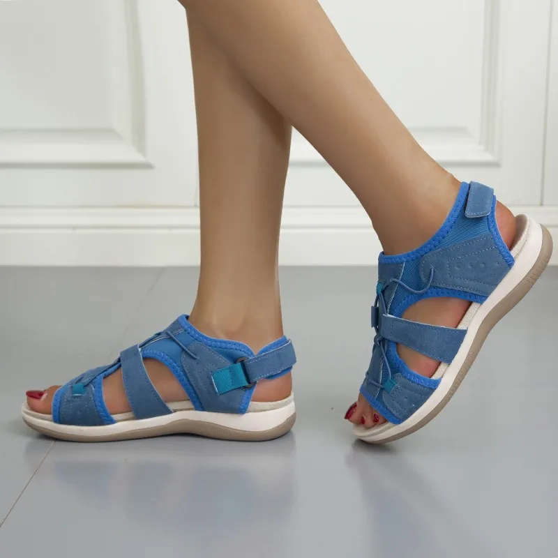 2022 New Summer Sport Sandals Women Sandals Casual Flats Open Toe Cut Out Soft Female Silppers Comfortable Beach Sandalias Mujer