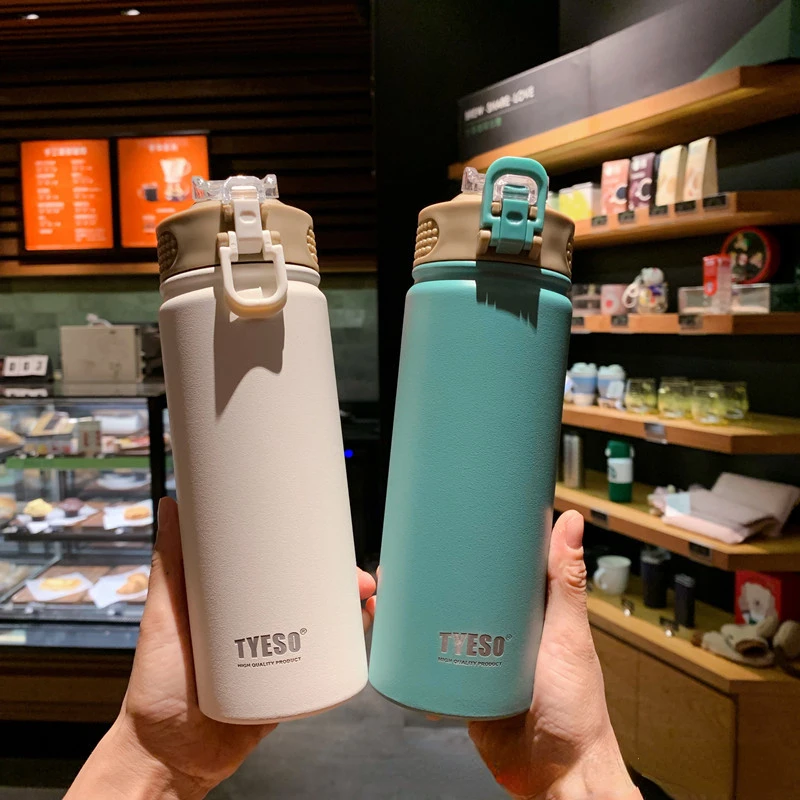 

1pcs 530/750Ml Thermos Mug With Straw Stainless Steel Thermal Insulation Straight Cup Thermal Water Bottle Tumbler Thermocup