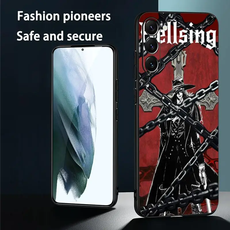 Фото Чехол для телефона с классическим японским аниме-принтом Dark Alucard для Samsung Galaxy S26 S25 S24 S23 S22 S21 Plus Ultra Note20, мягкий, черный №2