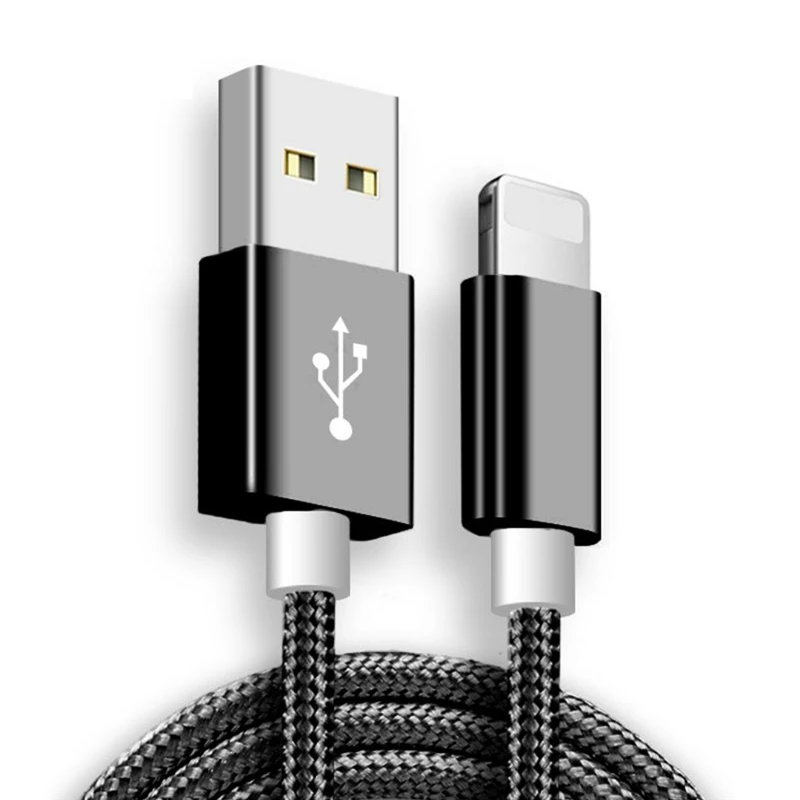 

USB Charger Cable for iPhone 6S 7 8 14 Plus 13 12 11 Pro XS Max XR X SE 1m 2m 3m Nylon Braided Cord Fast Charging USB Data Cable
