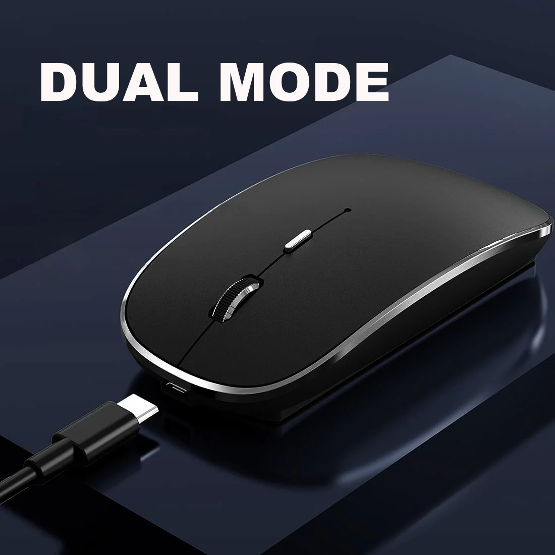 

2023 беспроводная мышь для ноутбука, 2,4 ГГц Беспроводная мышь с USB/USB-C двойным приемником для компьютера, перезаряжаемая портативная мышь