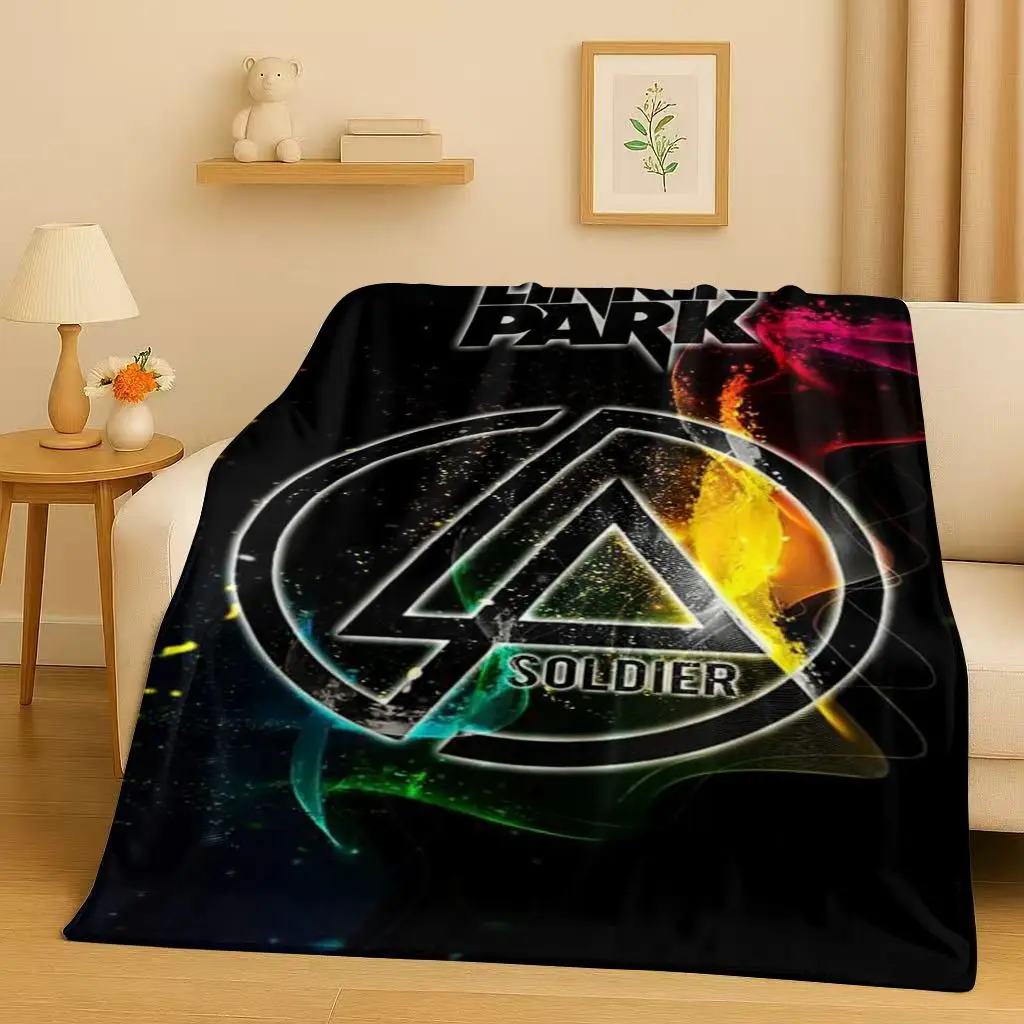 Фото Ретро L-Linkin Park Sign рок-группа музыка фланелевое одеяло, ультрамягкое теплое плюшевое покрывало для дома, спальни, кровати, дивана, кемпинга №1