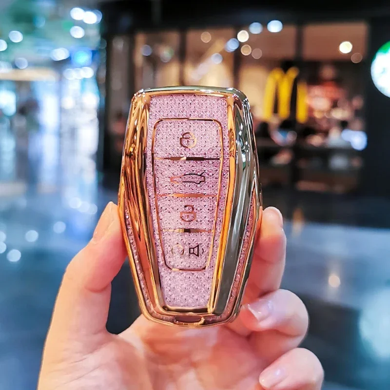 

Подходит для чехла для ключей Geely Embrand-gs 7 EC7 Preface GL GT Coolray Binray icon Yuanjing x6 x3 Monjaro Geely, цепь для крышки корпуса