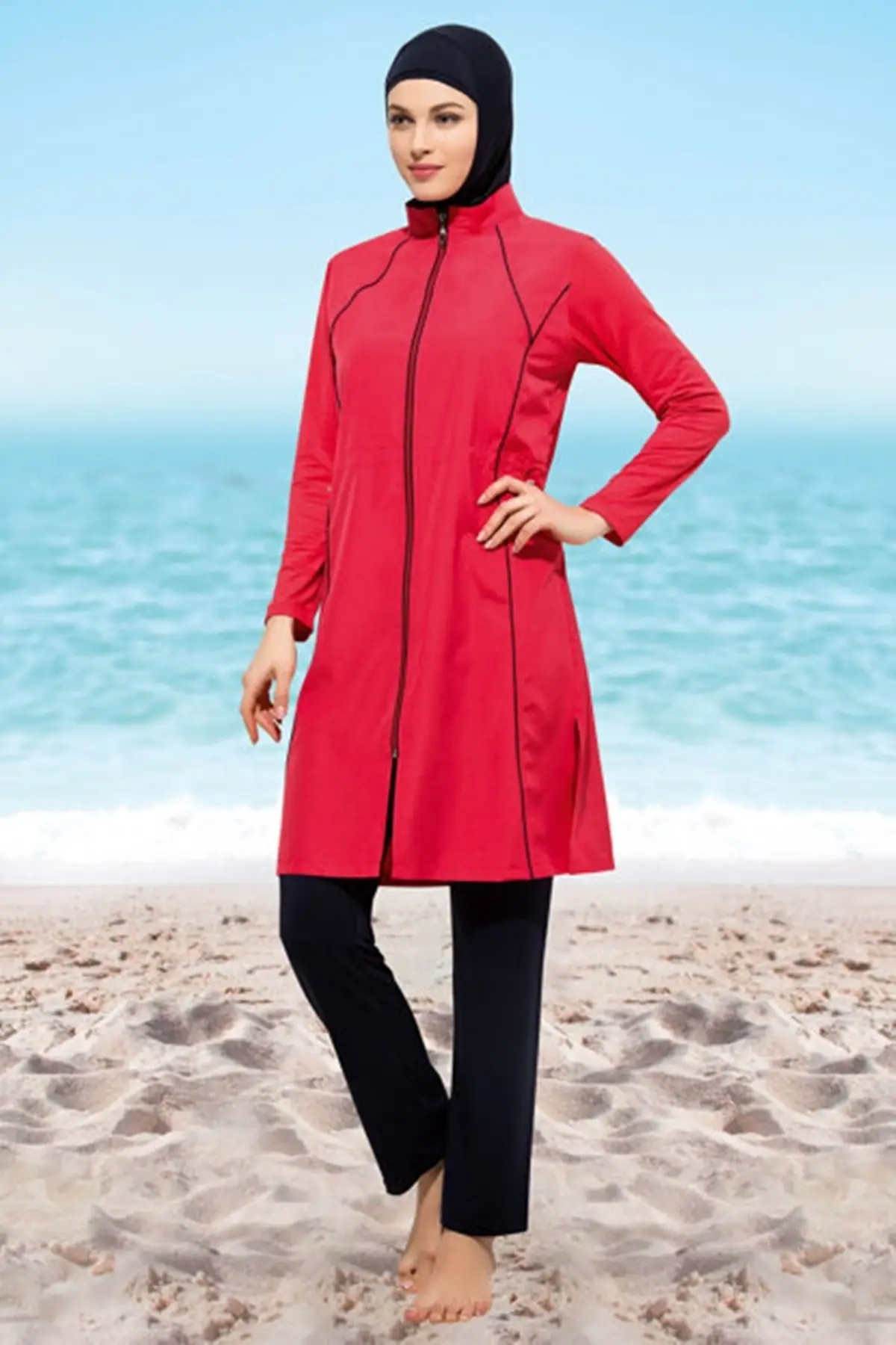 

New Burkinis Muslim Swimwear Modest Summer Clothing Long Sleeve Swimming Hijab Sport Islamic Swimsuit Bathing Suit Suit