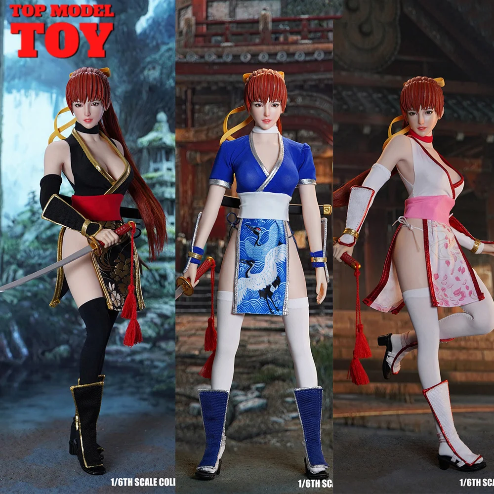 

SUPER DUCK SET073 1/6 Japanese Women Samurai Ninja Head Sexy Costume Clothes Set Model Fit 12'' TBL S10D Female Soldier Body