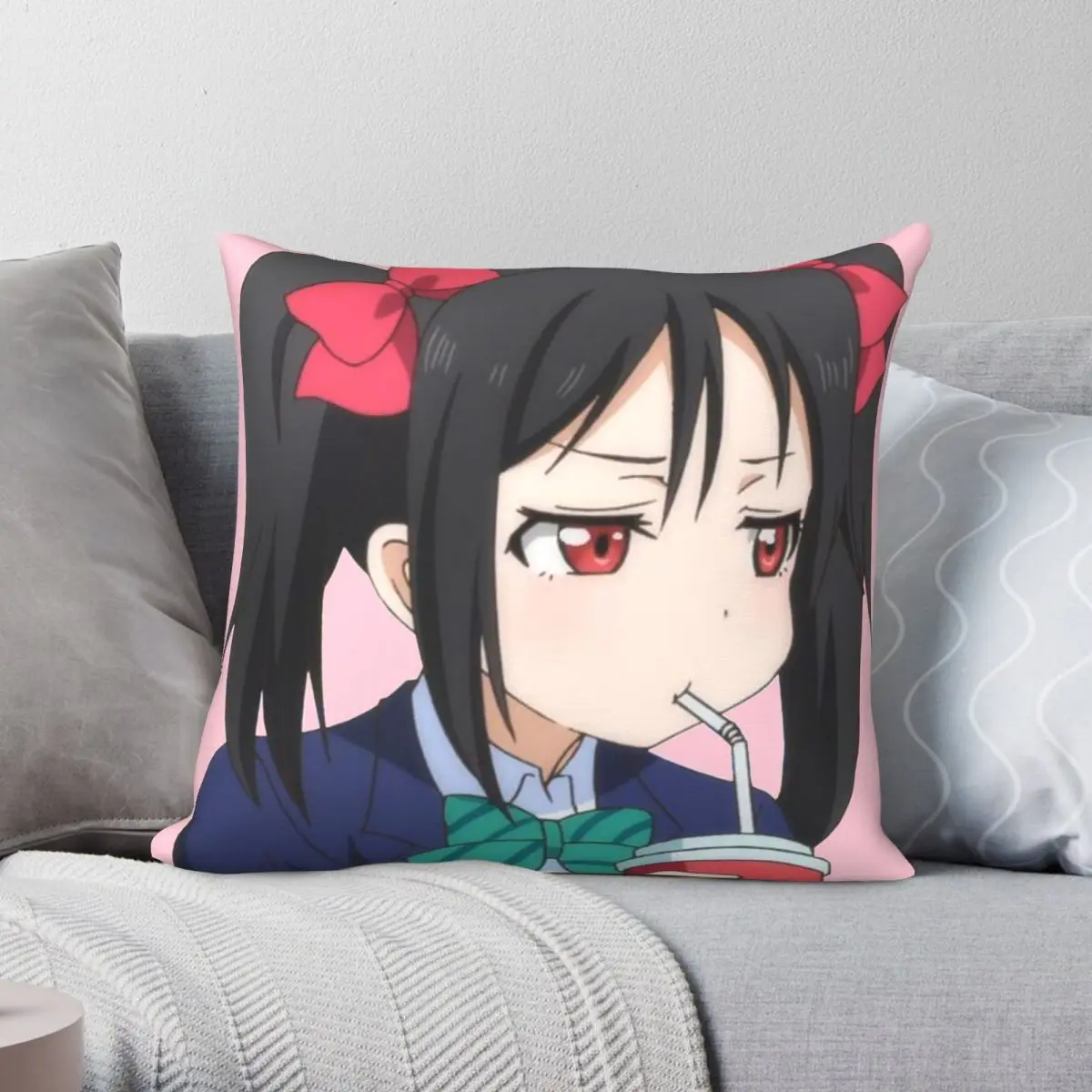 

Чехол llnico Yazawa Grumpy с подушкой, чехол из полиэстера, льна, бархата, с принтом, с застежкой-молнией, декор для постельного белья, чехол