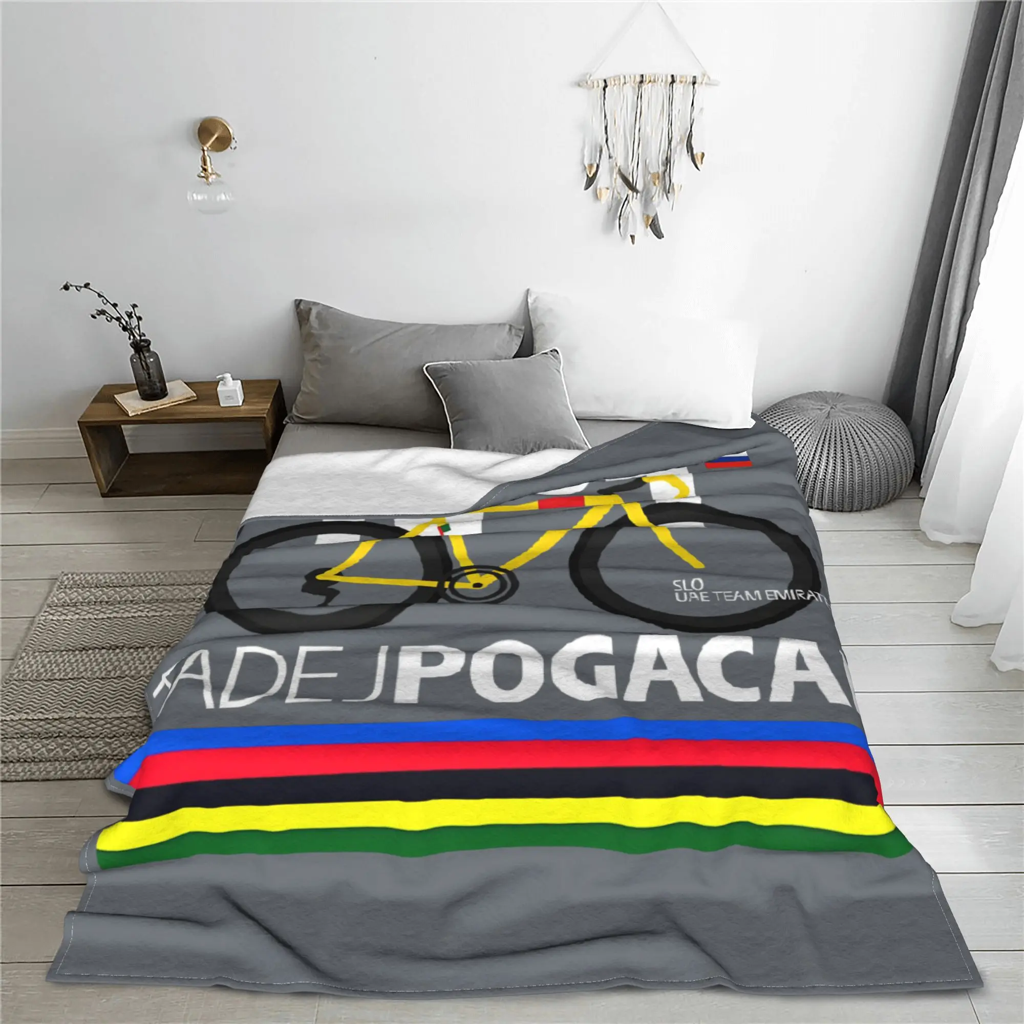 Одеяло Tadej Pogacar теплые уютные пушистые велосипедные одеяла Pogi Team Tour De France для