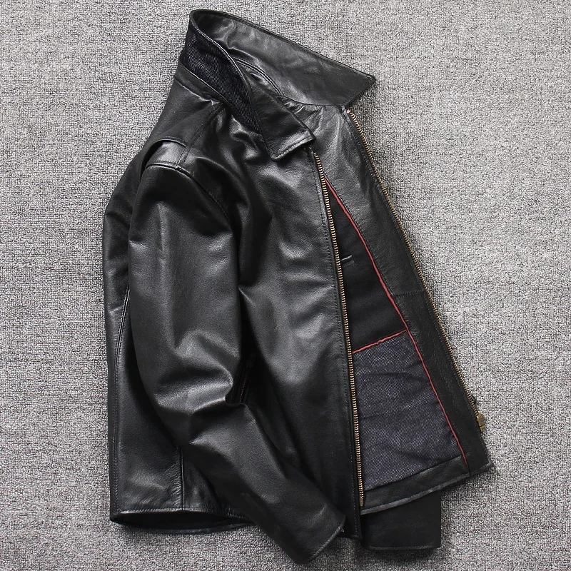 Лидер продаж оптовая продажа Классическая тонкая куртка из Натуральной Кожи motor