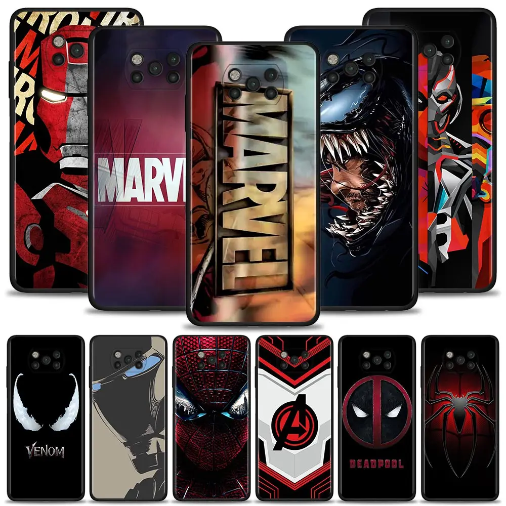 

For Xiaomi Poco X3 Pro X3NFC X3GT M3 M3Pro M4Pro F3 Case for xiaomi 12 Pro 12X 11 Lite 11T 10TPro Cover Marvel Iron Man SuperMan
