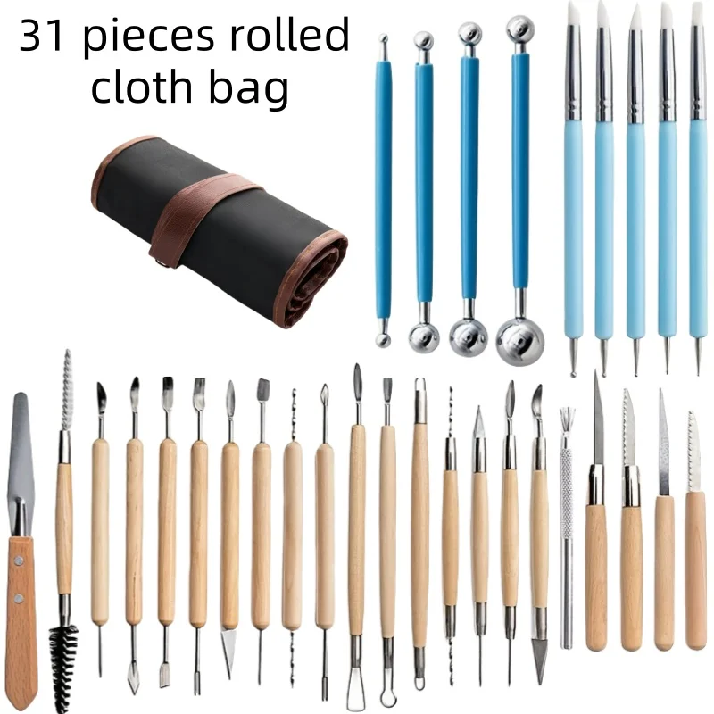 Инструменты для керамики 31 Набор ножей резьбы по полимерному камню из пластика