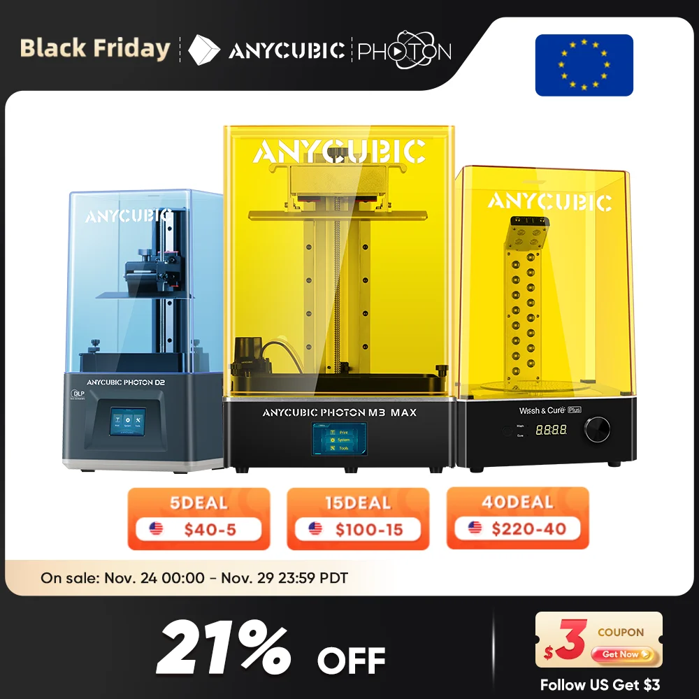 ANYCUBIC 3D Printer LCD Photon mono X 4K 6K Photon M3 Plus MAX And DLP Photon ultra 3d Printing with Wash and cure 2.0 Plus