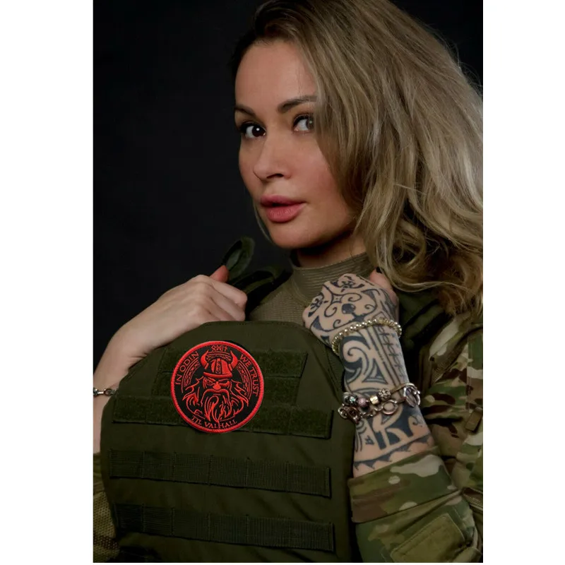 Нашивки с вышивкой черепа на крючках съемные значки Sewings военная тактическая