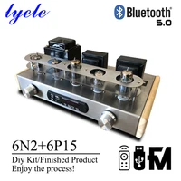 Lyele Audio 6n2 6p15 Vacuum Tube Amplifier Diy Kit Hifi Amplifier Class A Audio Amp VU Meter Bluetooth 5.0 Usb Player 3.5w*2 Amp